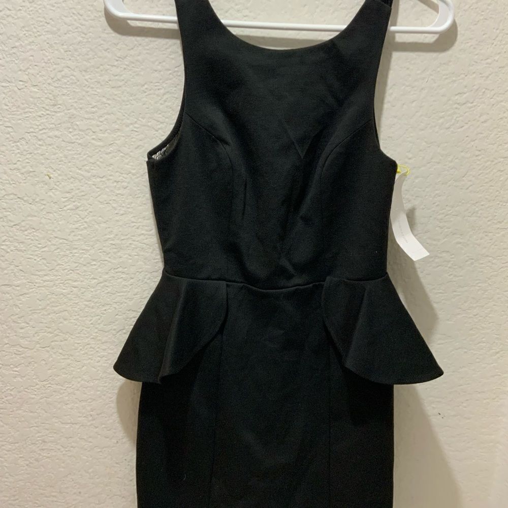 New bcbgmaxazria black peplum dress size 2